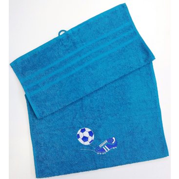 Domácnost - Ručník fotbal 50x100 azurově modrá