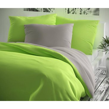 Domácnost - Přehoz na postel bavlna140x200 žlutozelený/šedý