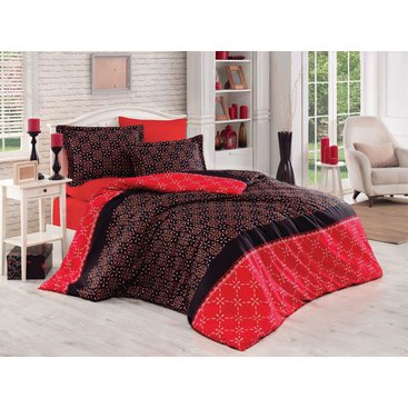 Domácnost - Saténový povlak na polštář Menfi červená, Výběr rozměru: 50x70