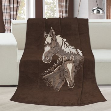 Domácnost - Deka Karmela jednolůžko 150x200cm koně