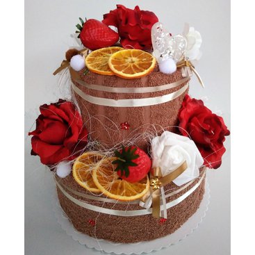 Domácnost - Veratex Textilní dort dvoupatrový růžičky