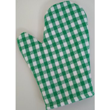 Domácnost - Chňapka kuchyňská kanafas zelené srdíčko