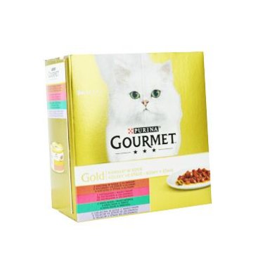 Mazlíčci - Gourmet Gold Mltp konz. kočka kousky ve šť.zelen.8x85g