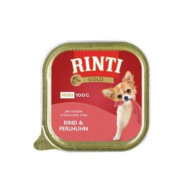 Mazlíčci - Rinti Dog Gold Mini vanička hovězí+perlička 100g