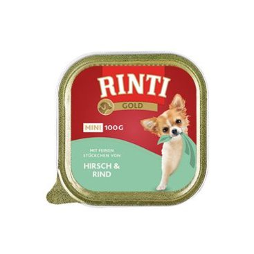 Mazlíčci - Rinti Dog Gold Mini vanička jelen+hovězí 100g