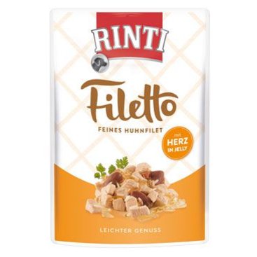 Mazlíčci - Rinti Dog Filetto kapsa kuře+kuřecí srdce v želé 100g