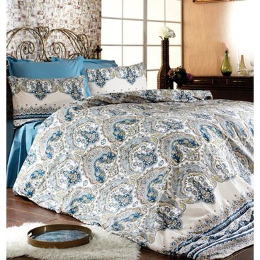 Domácnost - Saténový povlak na polštář Loran blue, Výběr rozměru: 45x60