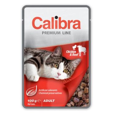 Mazlíčci - Calibra Cat  kapsa Premium Adult Chicken & Beef 100g