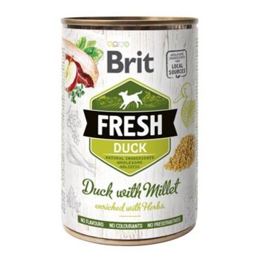 Mazlíčci - Brit Dog Fresh konz Duck with Millet 400g
