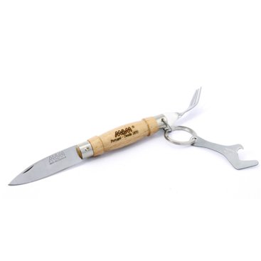 Kempování - MAM Traditional 2023 Zavírací nůž s vidličkou a otvírákem - buk