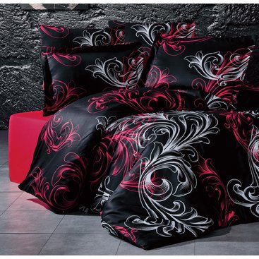 Domácnost - Povlečení Satén 140x200, 70x90cm Atlantis red, Výběr zapínání: zipový uzávěr