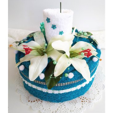 Domácnost - Veratex Textilní dort svícen azurový