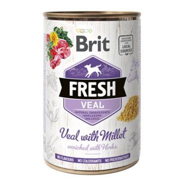 Mazlíčci - Brit Fresh Dog konz Veal with Millet 400g