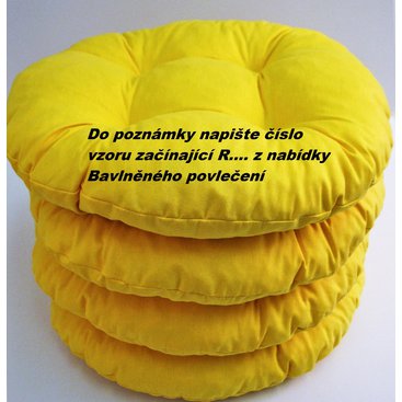 Zahrada - Sedák prošívaný kulatý průměr 40 cm (vložte vzor sedáku)