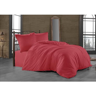 Domácnost - Prodloužené povlečení Satén 140x220, 70x90cm tmavě růžové, Výběr zapínání: zipový uzávěr