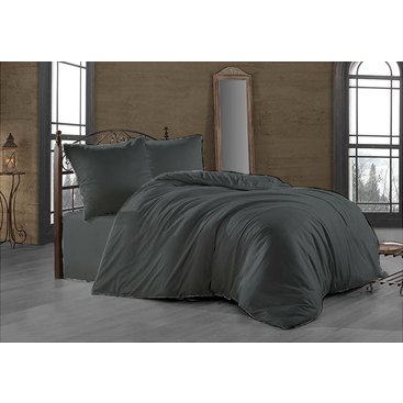 Domácnost - Francouzské povlečení Satén 220x200, 70x90cm Tmavě šedé