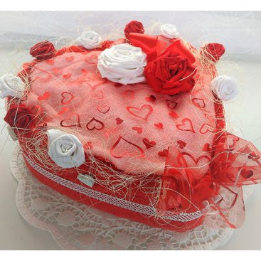 Domácnost - Veratex Textilní dort Valentínské Srdce jednopatrový