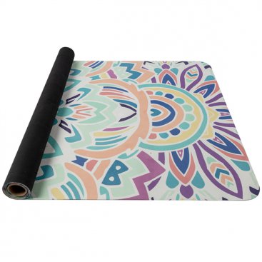 Kempování - YATE Yoga mat přírodní guma, vzor I, 1 mm -  růžová/modrá