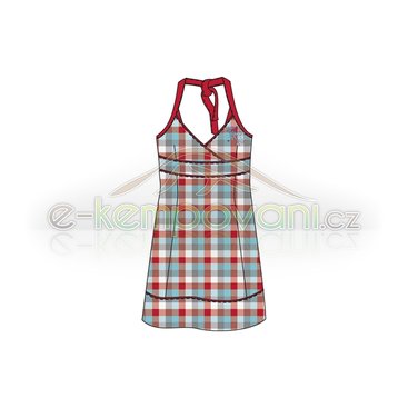 Obuv,oblečení a batohy - Loap Vesna CLL1356 Dámské bavlněné šaty Modrá kostka