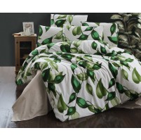 Povlečení francouzské bavlna 200x200,70x90 Leaves green, Výběr zapínání: zipový uzávěr