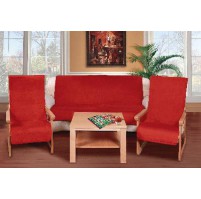 Souprava Korall micro 3+1+1 červená 1 x 150x200 cm + 2 x 65x150 cm