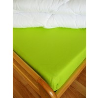 Bavlněné prostěradlo dvoulůžko 220x240 cm (žlutozelené)