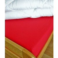 Plátěné prostěradlo s gumou 120x200 cm (cihlové-červené)