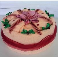Textilní dort  jednopatrový - lososový květ