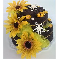 Textilní dort dvoupatrový slunečnice
