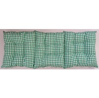 Sedák na lavici prošívaný 140 x 40 x 7,5cm kanafas zelené srdíčko