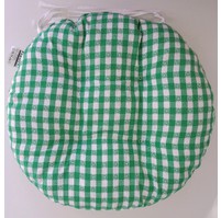 Sedák prošívaný kulatý průměr 40 cm kanafas zelené srdíčko