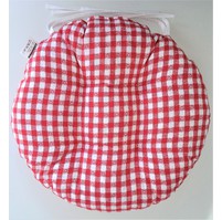 Sedák prošívaný kulatý průměr 40 cm kanafas červené srdíčko