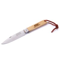 MAM Operario 2038 Zavírací nůž s koženým poutkem - buk