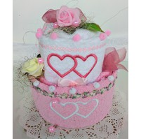 Veratex Textilní dort dvoupatrový růžovo/bílý SKLADEM POSLEDNÍ 1KS