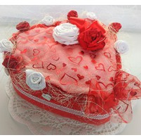 Veratex Textilní dort Valentínské Srdce jednopatrový
