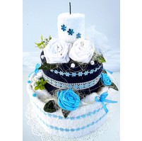 Veratex Textilní dort dvoupatrový modro/bílý