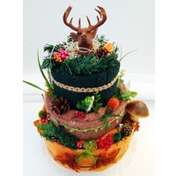 Veratex Textilní dort myslivecký třípatrový z ručníků a osušky s jelenem