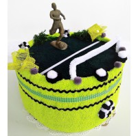 Veratex Fotbalový textilní dort (1ks osuška 70/140+ 1ks ručník30/50cm) možnost dovyšití jména/přezdívky