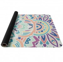 YATE Yoga mat přírodní guma, vzor I, 1 mm -  růžová/modrá